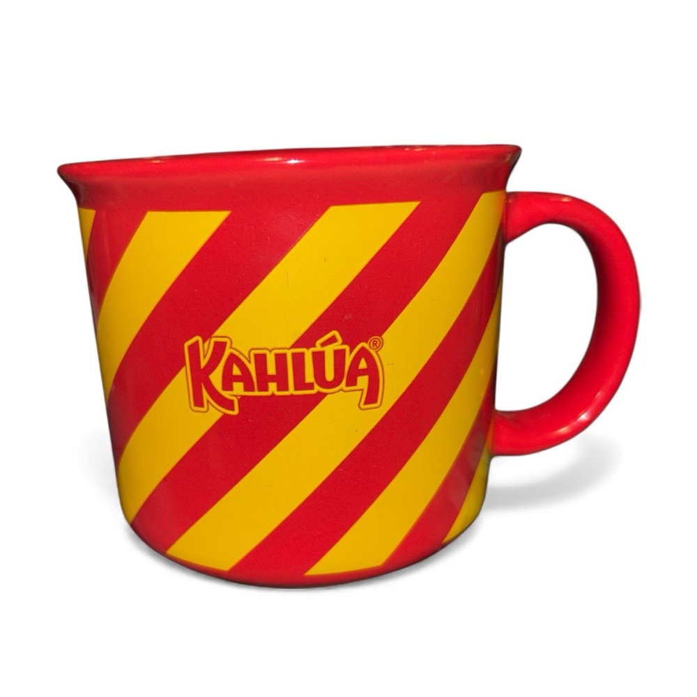 Kahlúa Red & Yellow Striped Coffee Mug – Retro Barware Collectible